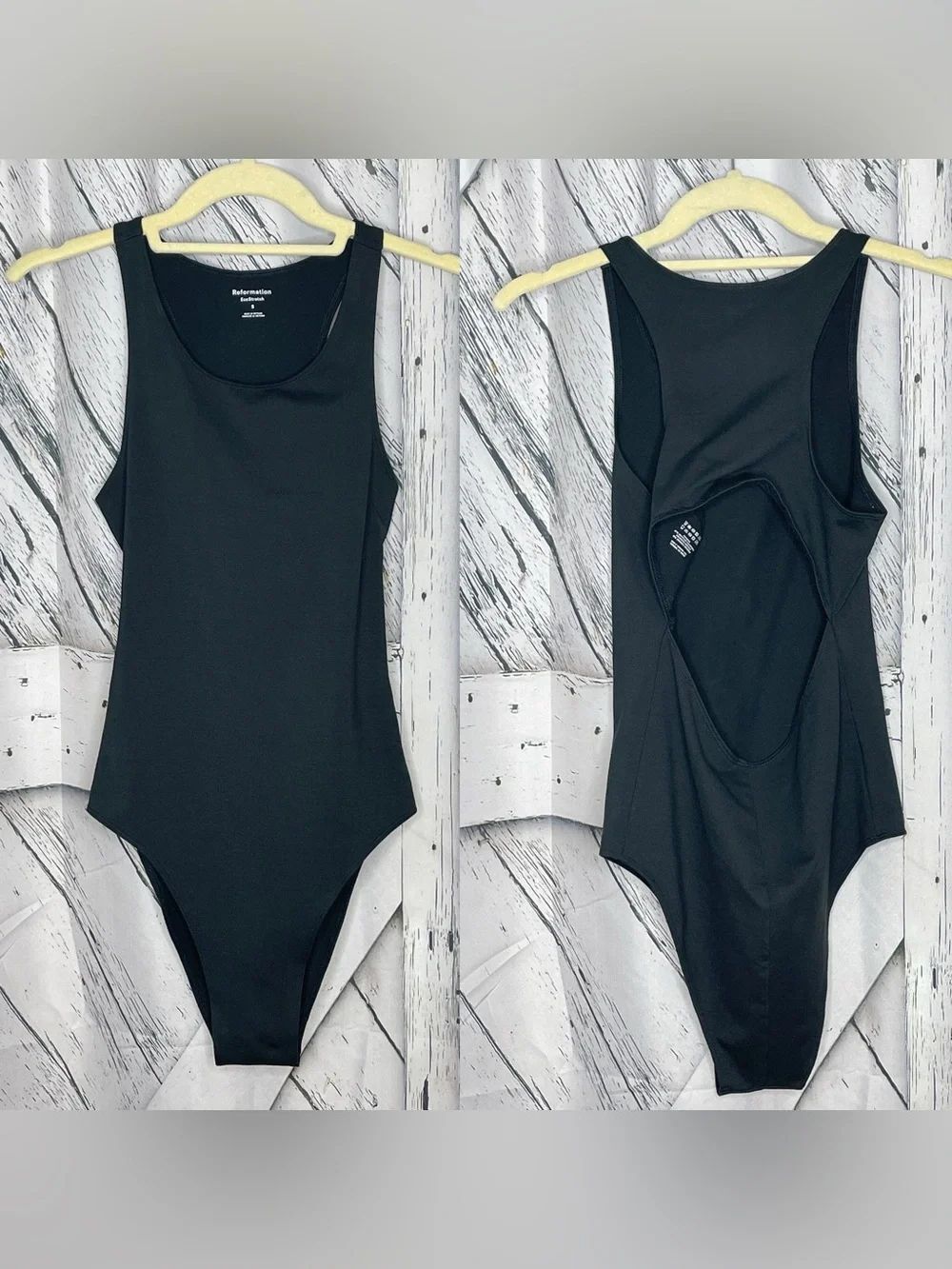 Reformation open back bodysuit size S